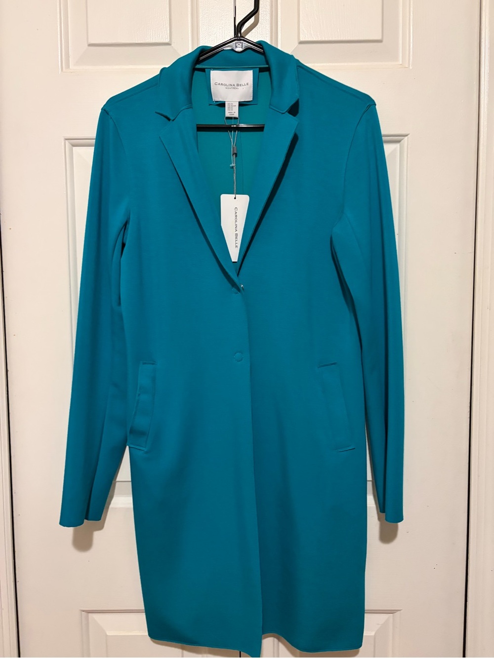 Carolina Belle Teal Long Sleeve Shift Dress Coat